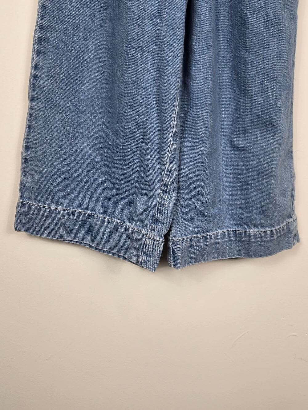 Zara Kids Girls Wide Leg Jeans Size 7 Blue Ankle Length Pull On Denim - Picture 4 of 7